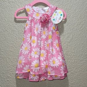Pink and white daisy Baby dress